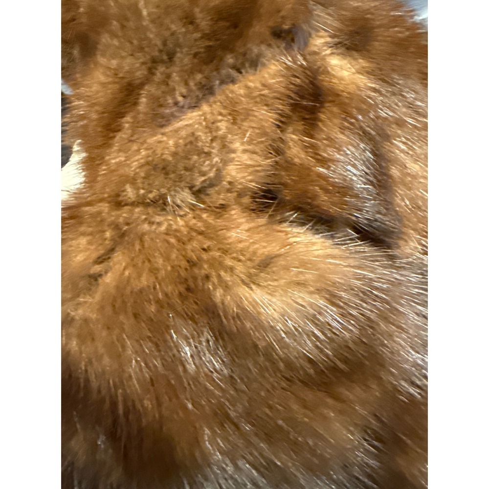 Vintage Ruth McCulloch Brown Wool Cropped Cocktail Jacket Real Mink Fur Collar - Picture 12 of 13